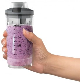 Преносим блендер Ninja Blast Max BC251EUGY, 14.4W, 11.1V, 570 мл, 19000 об/мин, Трошене на лед, До 25 цикъла, Без BPA, Сив