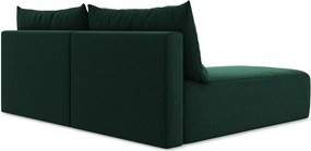 Тъмнозелен кадифен сгъваем/с място за съхранение ъглов диван (ляв ъгъл) Kalena – Makamii