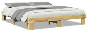 851954 vidaXL Рамка за легло без матрак 180x200 см, масивна дървесина, дъб