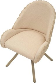 Кремави тапицирани трапезни столове в комплект с подлакътници 2 бр. Stockholm – Mauro Ferretti