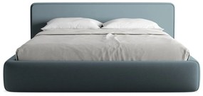 Синьо двойно тапицирано легло с място за съхранение и включена подматрачна рамка 180x200 cm Kiana – Makamii