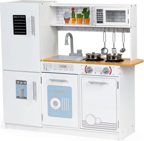 Дървена детска кухня с LED осветление + аксесоари