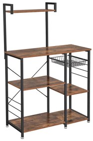 Кухненски стелаж MARGE кафяв/черен