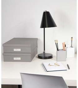 Сива кутия за съхранение с етикет за име за документи, размер A4 Oskar - Bigso Box of Sweden