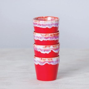 Чаша за еспресо от червен и бял фаянс , 90 ml Grespresso - Costa Nova