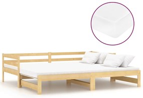 3083654 vidaXL Разтегателно дневно легло, 2x(90x200) см, борово дърво масив