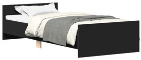 835926 vidaXL Рамка за легло, черна, 90x200 см, масивно дърво