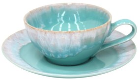 Тюркоазена чаша с чинийка, изработена от керамика 200 ml Taormina – Casafina