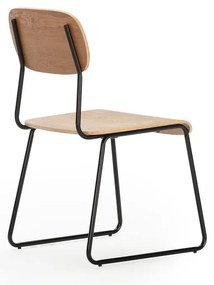 Трапезни столове в комплект от 2 бр. от декор от ясен в естествен цвят Aira – Marckeric