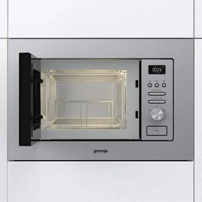 Микровълнова фурна за вграждане Gorenje BM201AG1X, 20 л, 1000 W, Грил, Автоматични програми, AquaClean, Сребрист