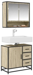 849275 vidaXL Шкаф за мивка за баня, сонома дъб, 65x33x60 см, инженерно дърво