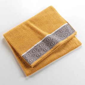Жълта памучна хавлиена кърпа от тери 90x150 cm Esteban – douceur d'intérieur
