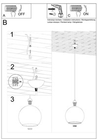 Жълто таванно осветително тяло Bilbao - Sollux