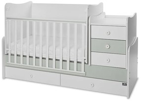 LORELLI Classic Трансформиращо се легло-люлка 70/160 см. MAXI PLUS БЯЛО/MILKY GREEN