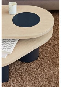 Синя/в естествен цвят масичка за кафе от декор от ясен 50x120 cm Nori – Teulat