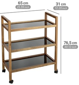 Рафт за баня от масивна акация в черен и естествен цвят 65x76,5 cm Fondi – Wenko
