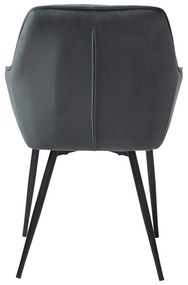 Сиви тапицирани трапезни столове в комплект с подлакътници 2 бр. Nolan Stripe – Unique Furniture