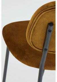 Бар стол от кадифе в цвят горчица 92 cm Emma - Light &amp; Living