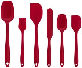 XJ-09C003C-1-6PC Силиконов комплект за готвене ,6 части / червен