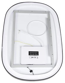 Огледало за баня черно с LED 3-степенно димиране с овално докосване - Miral