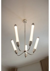 Стоманено висящо осветително тяло в сребрист цвят със стъклен абажур ø 86 cm Lemon Squeeze – UMAGE