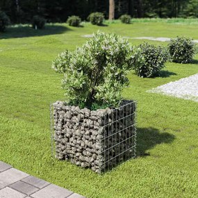 143570 vidaXL Габион повдигната леха, поцинкована стомана, 50x50x50 cм