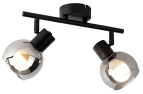 Интелигентен таванен прожектор черен с димно стъкло с 2 Wifi P45 - Vidro