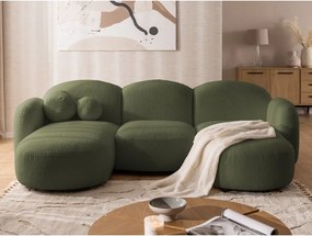 Зелен ъглов диван от букле (U форма) Orbit – Ropez