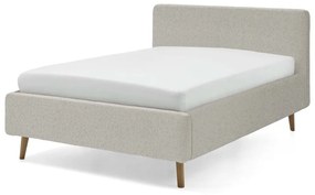 Бежово двойно легло 140x200 cm тапицирано с място за съхранение с включена подматрачна рамка Mattis – Meise Möbel