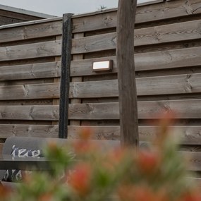 Модерна правоъгълна външна стенна лампа сива с LED - Prim