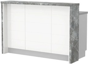 Островна кухненска пейка Hudson-Length: 150 cm.-White-Siena Marble