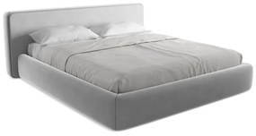 Сиво двойно тапицирано легло с място за съхранение и включена подматрачна рамка 180x200 cm Kiana – Makamii