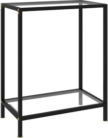 322827 vidaXL Конзолна маса, прозрачна, 60x35x75 cм, закалено стъкло