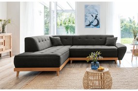 Тъмно сив ъглов разтегателен диван ляв ъгъл, Dazzling Daisy - Miuform