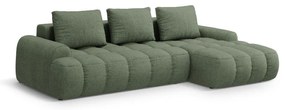 Зелен сгъваем/с място за съхранение ъглов диван (десен ъгъл) Linz – Cosmopolitan Design