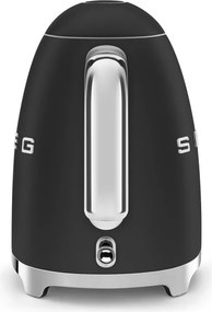 Електрическа кана SMEG KLF03BLMEU, 2400 W, 1.7 л, 360° основа, Матово покритие, Черен