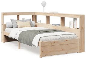 3324358 vidaXL Легло с рафтове за книги, без матрак, 90x200 см, бор масив