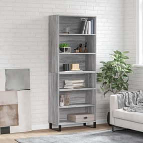 Sonata H Висок шкаф, сив сонома, 69,5x32,5x180 см, инженерно дърво