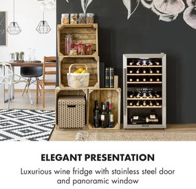 Klarstein Vinamour 29D, охладител за вино, 2 зони, 80 л, 29 бутилки, 5 - 22 °C, сензорно управление