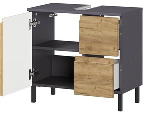 Тъмно сив шкаф под мивката от дъб 60x56 cm Salinas - Germania
