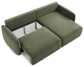 Зелен разтегателен ъглов диван с място за съхранение (десен ъгъл) Kalena – Makamii