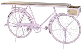 Конзола DKD Home Decor Колело 180 x 41 x 94 cm Светло розово Желязо Дърво манго