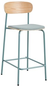 Бар столове в комплект от 2 броя в синьо-натурален цвят (височина на седалката 66 см) Adriana - Marckeric