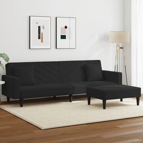 3216271 vidaXL Комплект дивани 2 части с възглавници черен кадифе