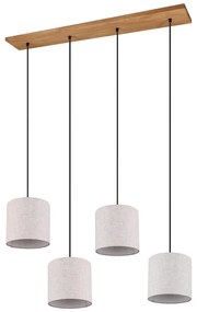 Бежово висящо осветително тяло с текстилен абажур Elmau – Trio