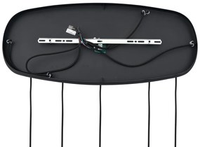 Модерен висящ лампион черен с кехлибарено стъкло 5 светлини - Sheena