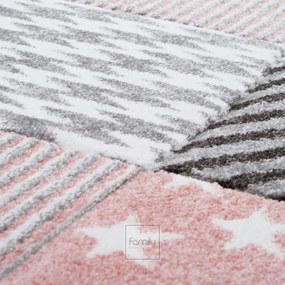 Розов кръгъл килим с шарка за детска стая Ширина: 100 см