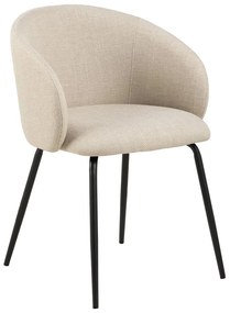 Кремави тапицирани трапезни столове в комплект 2 бр. Eleanor – Actona