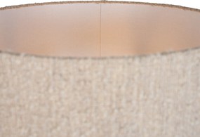 Moderne vloerlamp zwart met beige bouclé kap 50cm - Simplo