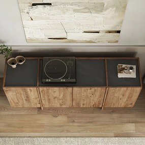 Скрин от декор от бор с отвор за кабели в естествен цвят 180x80x45 cm Dorma – Kalune Design